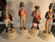 A set of 4 Coalport military figure to commemorate the 75th anniversary of the battle of Waterloo