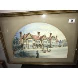 A framed and glazed print of a country house