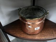 A copper cauldron