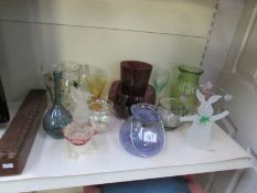 A mixed lot of coloured glass ware