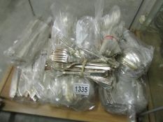 A large quantity of silver plated cutlery
