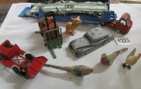 A quantity of play worn Dinky and Corgi toys