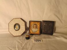 A miniature portrait in frame,