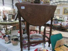 A small oak gate leg table,