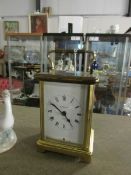 A French brass 'Bayard' 8 day carriage clock