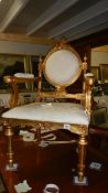 A French gilded salon chair