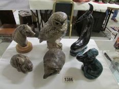 6 Poole pottery figures of animals including Welsh mountain pony, hedgehog,