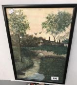 A framed and glazed watercolour signed H Adland,