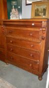 A mahogany 4 drawer Victorian Scotch chest