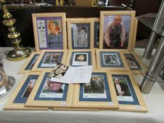 20 framed and glazed autographed celebrity photographs and one unframed being Alan Ladd