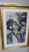 A signed and dated 1963 painting of Mick Jagger (Rolling Stone) by D R Adamson,