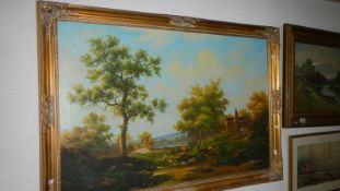 An oil on canvas rural scene signed F Simon