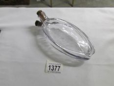 A hand blown Regency twin headed glass flask,