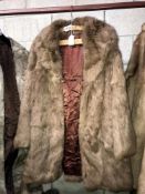 A coney skin fur coat 3/4 length,