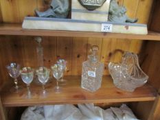 2 glass decanters,