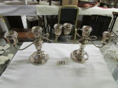 A pair of silver plated candelbra