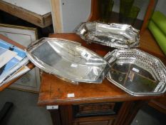 3 silver plated fruit baskets