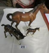 3 Beswick horses