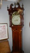 An 8 day long case clock by C R Holt,
