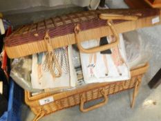 A sewing basket and contents