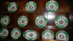 12 hand painted plates and dishes