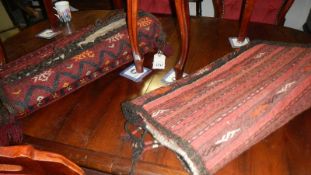 2 antique hand woven Arabic camel saddle bags