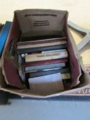 A box of old books including farming and engineering