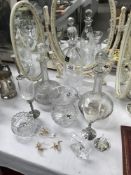 A mixed lot of cut and other glass including Royal Doulton decanter,