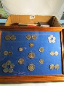 A tray of coins including album of English coins