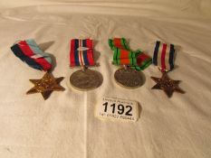 A set of 4 WW2 medals