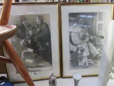 A pair of framed and glazed musician prints