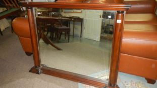 A good mahogany framed bevel edged overmantel mirror