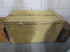 A very large 19th century painted trunk