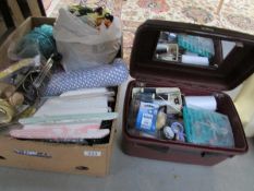 2 boxes of needlework items