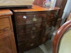 A Victorian mahogany 2 over 3 bow front chest of drawers