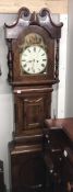 A mahogany cased 8 day Grandfather clock with painted dial