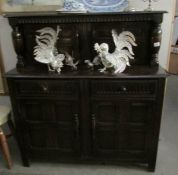 An oak buffet sideboard