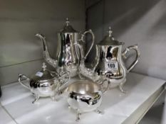 A 4 piece silver plated tea set