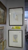 A pair of lithographic prints by Elizabeth Frink (1930-1993) on laid paper,