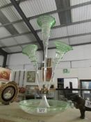 A 3 trumpet glass epergne