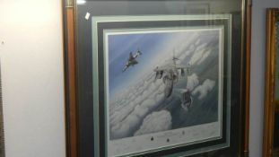 A framed and glazed aeronautical print with signatures entitled 'Ark's Angels'