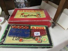 2 boxed pre-war French Meccanno sets 1A and 2A,