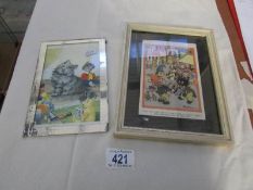 A framed and glazed Noddy print and one other