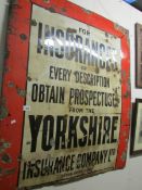 A Yorkshire Insurance enamel sign