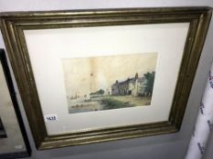 A 19th century watercolour 'The Old Red House, Battersea' signed E.H.