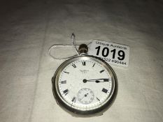 A silver Waltham pocket watch, Birmingham 1909/10,