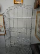 A mid 20th century folding 4 shelf bakers stand, 146cm high,