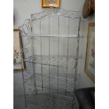 A mid 20th century folding 4 shelf bakers stand, 146cm high,