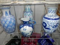 A blue and white vase,