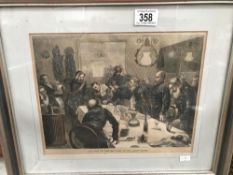 A framed and glazed German print